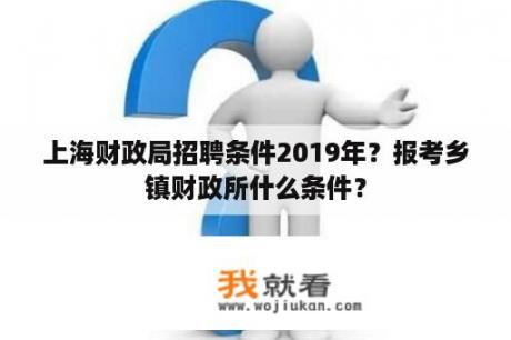 上海财政局招聘条件2019年？报考乡镇财政所什么条件？