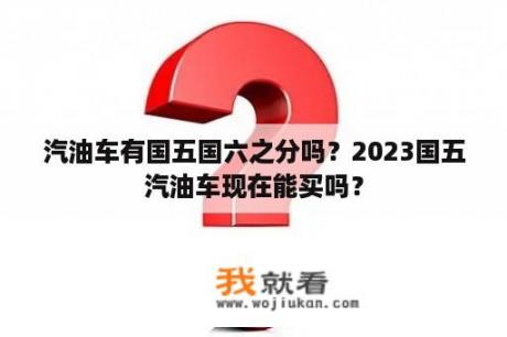 汽油车有国五国六之分吗？2023国五汽油车现在能买吗？