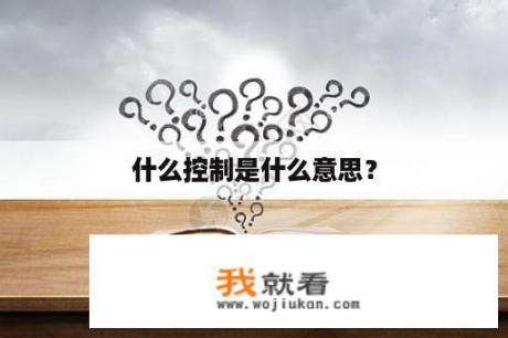 什么控制是什么意思？