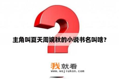 主角叫夏天周婉秋的小说书名叫啥？