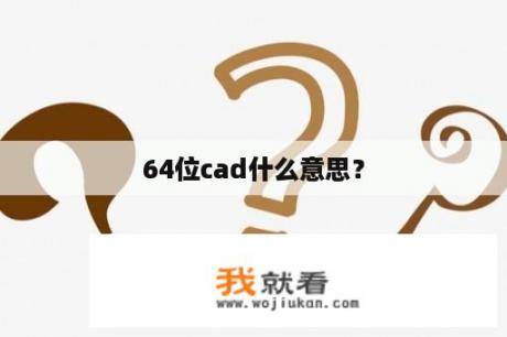 64位cad什么意思？