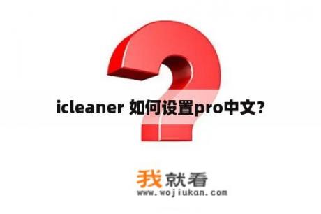 icleaner 如何设置pro中文？