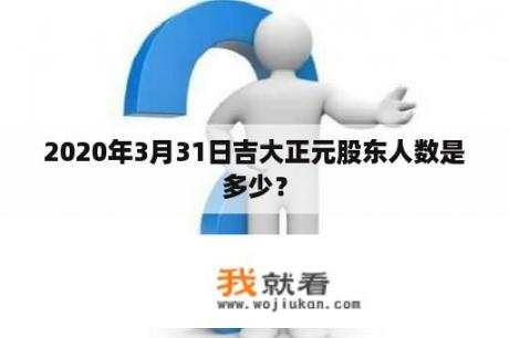 2020年3月31日吉大正元股东人数是多少？