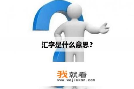 汇字是什么意思？