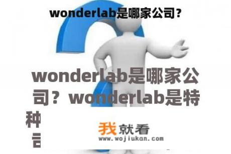 wonderlab是哪家公司？