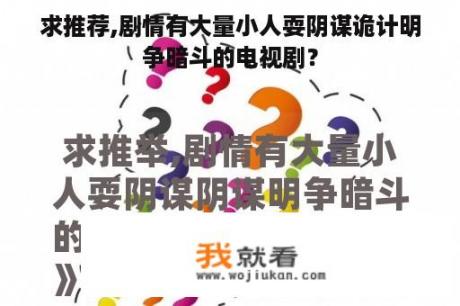 求推荐,剧情有大量小人耍阴谋诡计明争暗斗的电视剧？