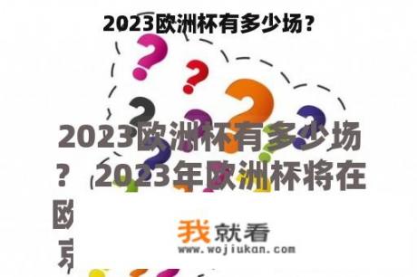 2023欧洲杯有多少场？