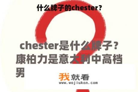 什么牌子的chester？