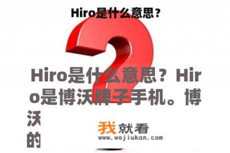 Hiro是什么意思？