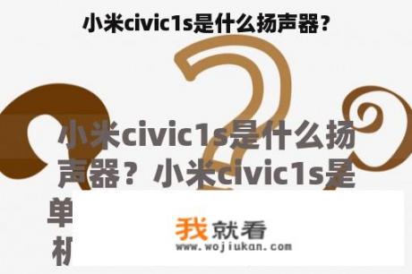 小米civic1s是什么扬声器？