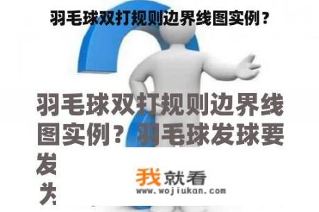 羽毛球双打规则边界线图实例？