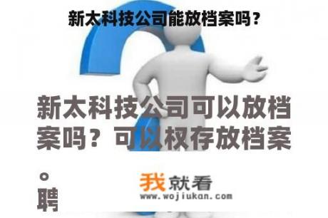 新太科技公司能放档案吗？