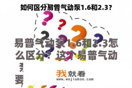 如何区分易普气动泵1.6和2.3？