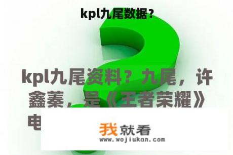 kpl九尾数据？