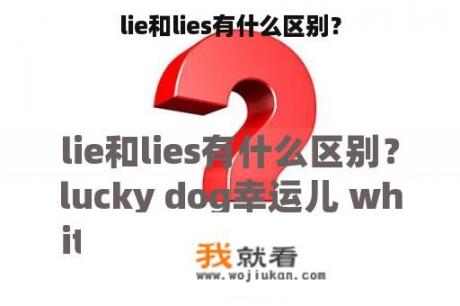 lie和lies有什么区别？