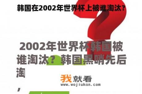 韩国在2002年世界杯上被谁淘汰？