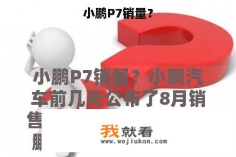 小鹏P7销量？