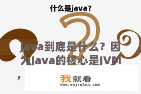 什么是java？