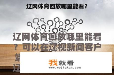 辽网体育回放哪里能看？