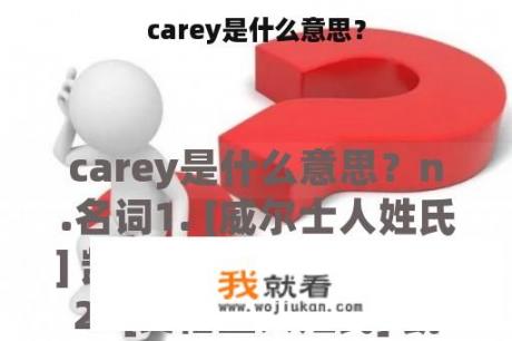 carey是什么意思？
