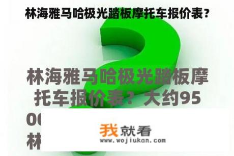 林海雅马哈极光踏板摩托车报价表？