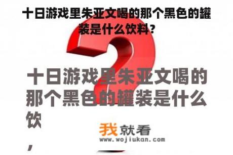 十日游戏里朱亚文喝的那个黑色的罐装是什么饮料？