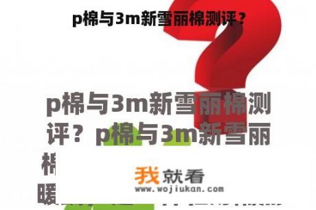 p棉与3m新雪丽棉测评？