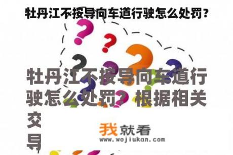 牡丹江不按导向车道行驶怎么处罚？