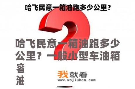 哈飞民意一箱油跑多少公里？