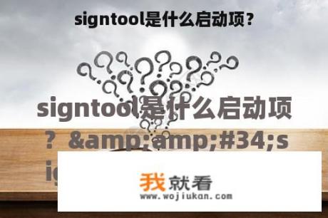 signtool是什么启动项？