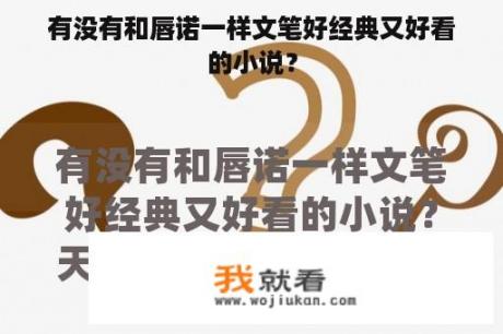 有没有和唇诺一样文笔好经典又好看的小说？