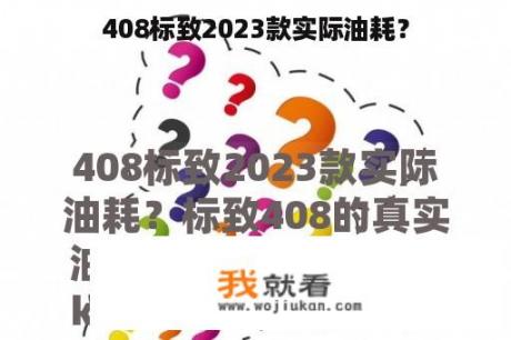 408标致2023款实际油耗？