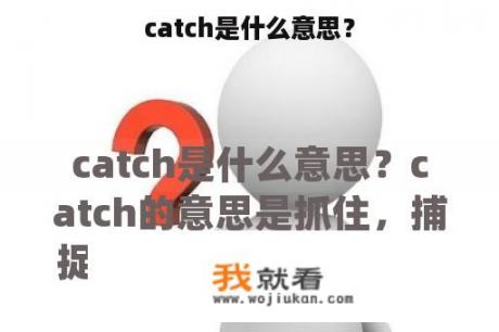 catch是什么意思？