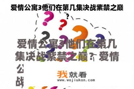 爱情公寓3他们在第几集决战紫禁之巅？