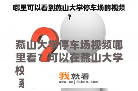 哪里可以看到燕山大学停车场的视频？