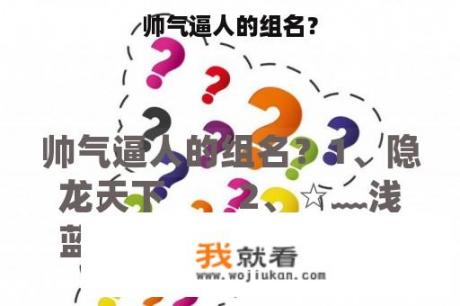 帅气逼人的组名？
