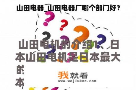 山田电器_山田电器厂哪个部门好？