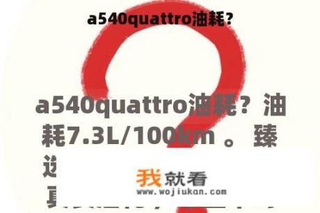 a540quattro油耗？