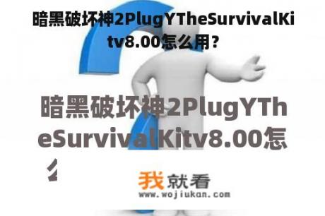 暗黑破坏神2PlugYTheSurvivalKitv8.00怎么用？