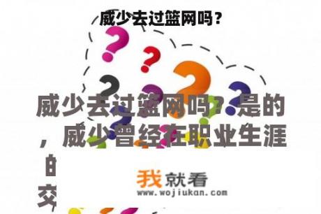 威少去过篮网吗？