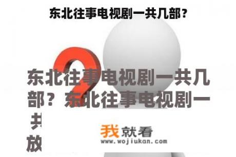 东北往事电视剧一共几部？