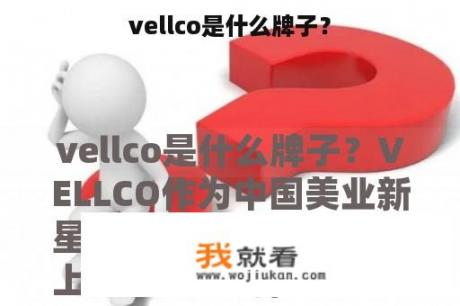 vellco是什么牌子？