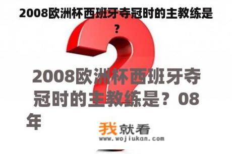 2008欧洲杯西班牙夺冠时的主教练是？