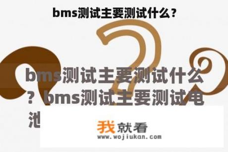 bms测试主要测试什么？