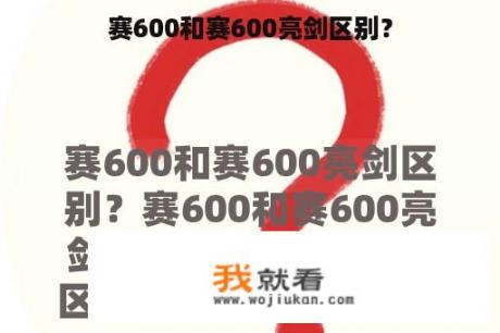 赛600和赛600亮剑区别？