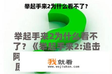 举起手来2为什么看不了？