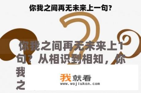 你我之间再无未来上一句？