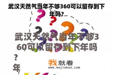 武汉天然气当年不够360可以留存到下年吗？