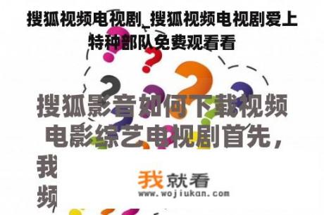 搜狐视频电视剧_搜狐视频电视剧爱上特种部队免费观看看