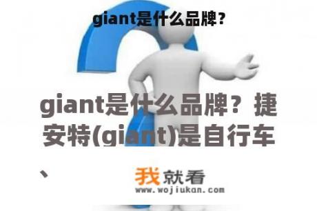 giant是什么品牌？